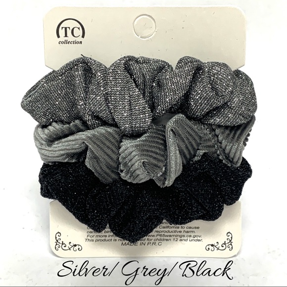 Glitter and Velvet 3-Pack Scrunchies - Picture 3 of 7